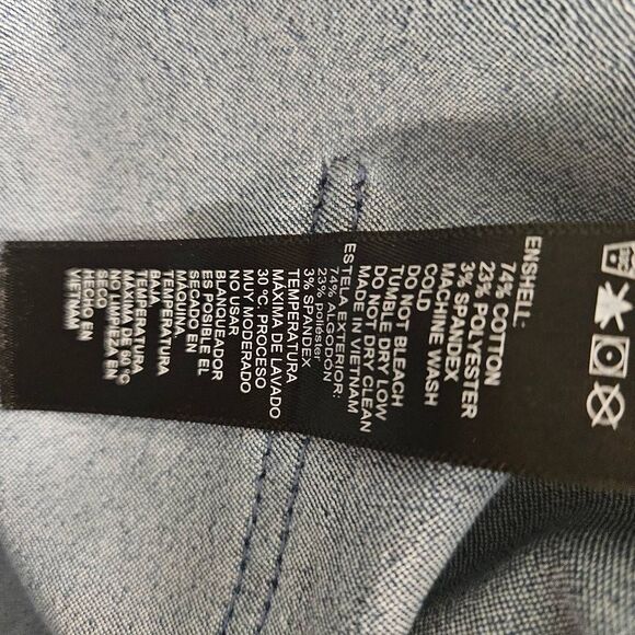 Denim Blvd stretch denim form fitting jumpsuit, high waisted, bootcut. Size L. - Picture 5 of 5